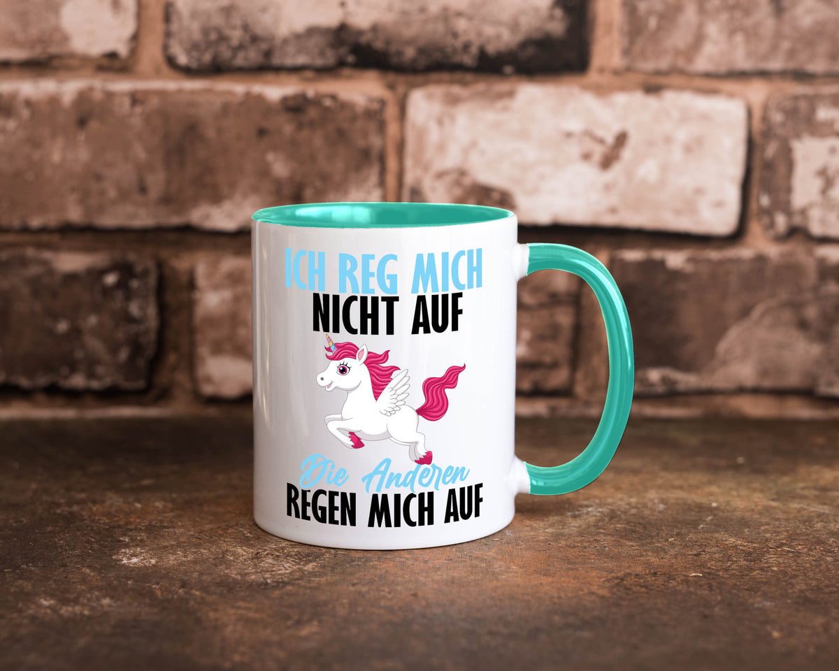 Ich reg mich nicht auf lustiger Spruch Geschenk Humor Geschenkidee Tasse
