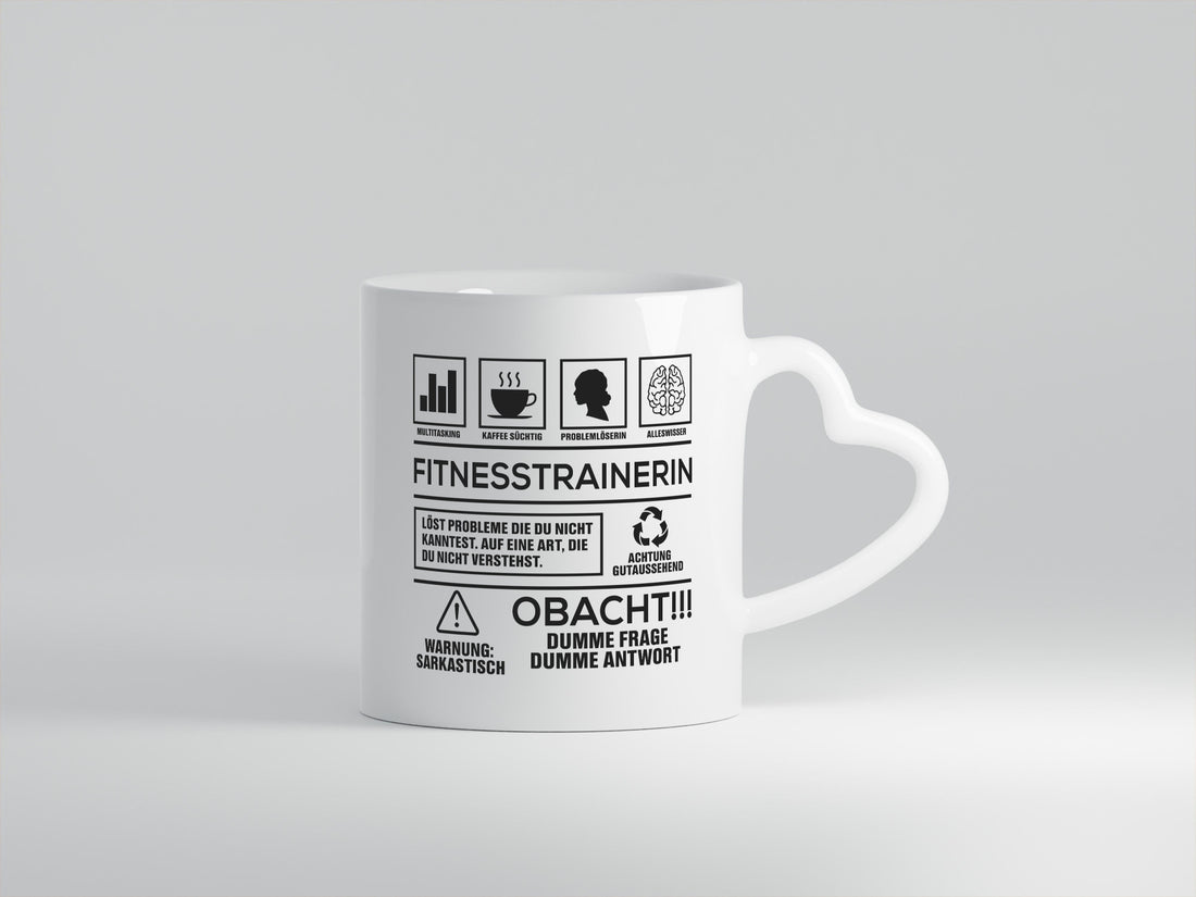 Achtung Probleme Fitnesstrainerin | Trainerin Sport Geschenkidee Humor Tasse