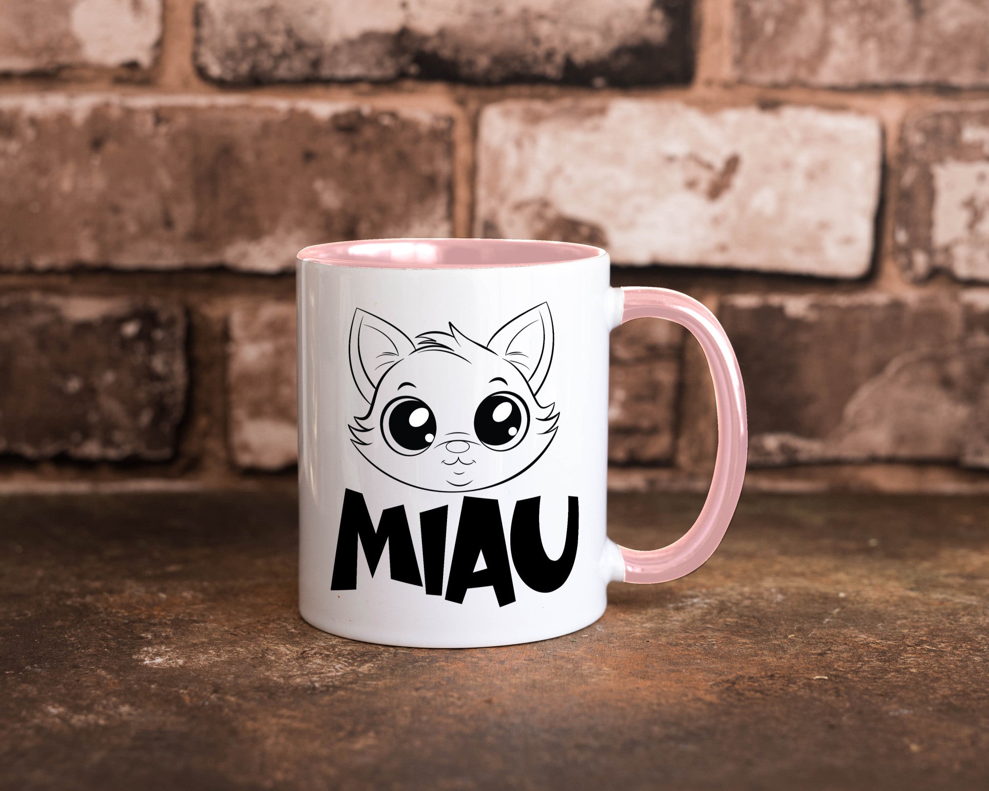 Miau | Katze Geschenkidee Tierliebhaber Humor Tasse