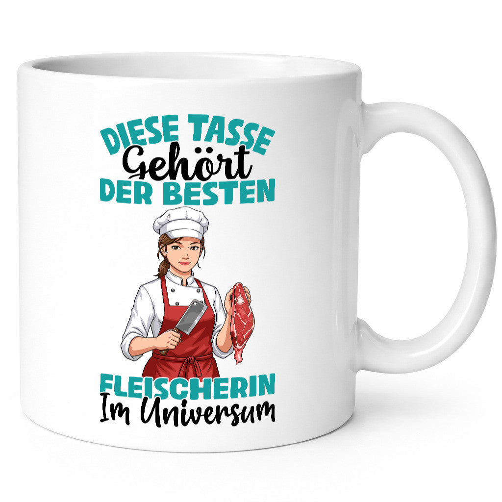 Im Universum: Fleischerin | Schlachterei lustiger Spruch Geschenk Humor