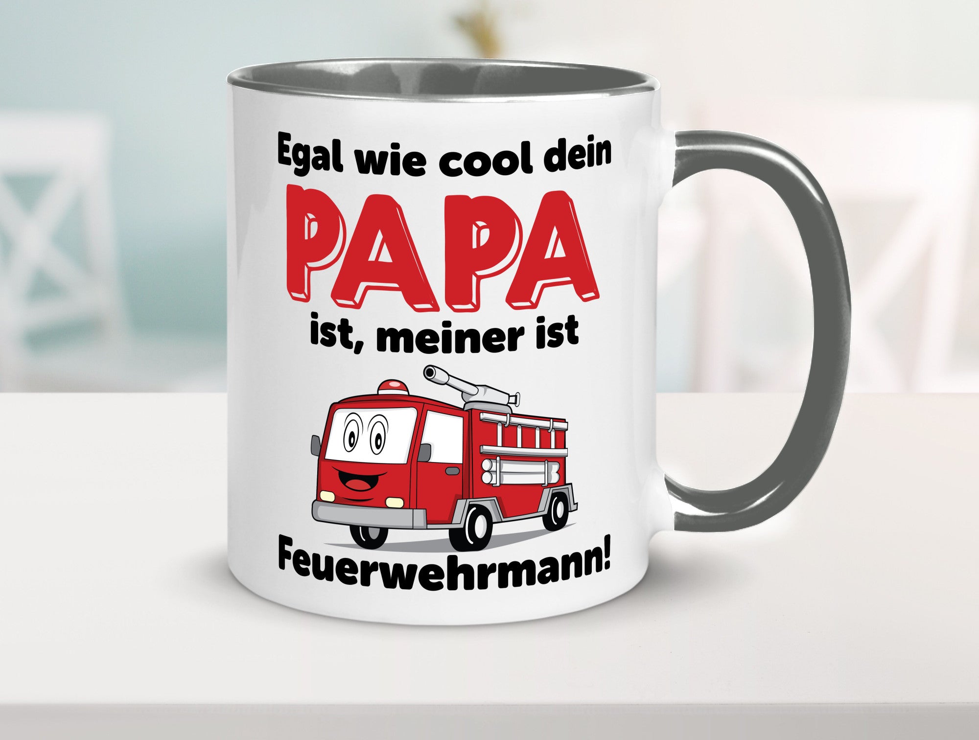 Cooler Papa | Feuerwehrmann Bester der Welt Humor Geschenkidee Tasse
