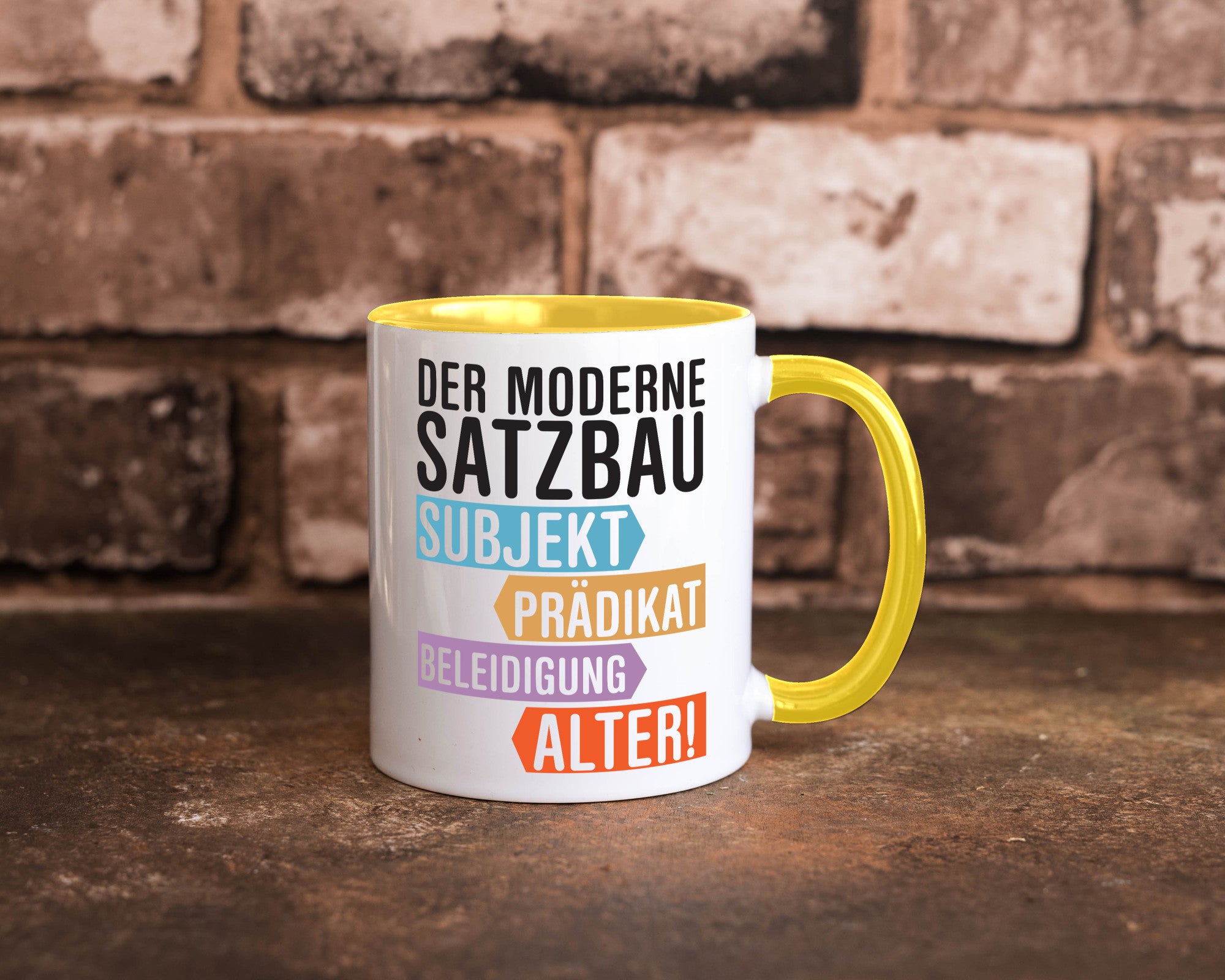 Moderner Satzbau | Lehrer Lehrerin Kollege lustig Arbeit Kollegen Büro Geschenk