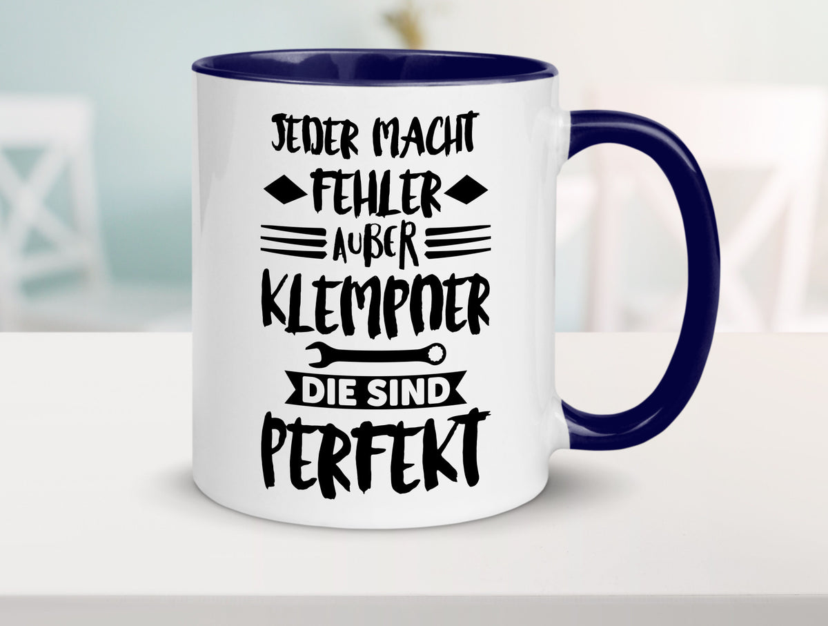 Jeder macht fehler nur Klempner sind Perfekt Humor Geschenkidee Tasse