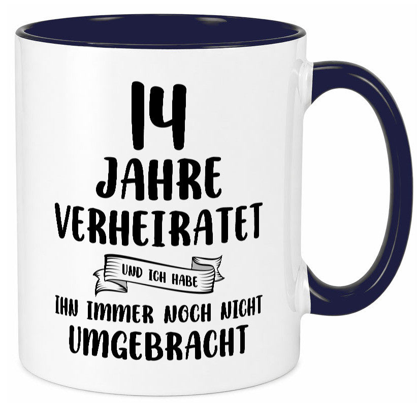 14 Jahre Verheiratet, immer noch am Leben! lustig Humor Geschenkidee Geschenk Tasse