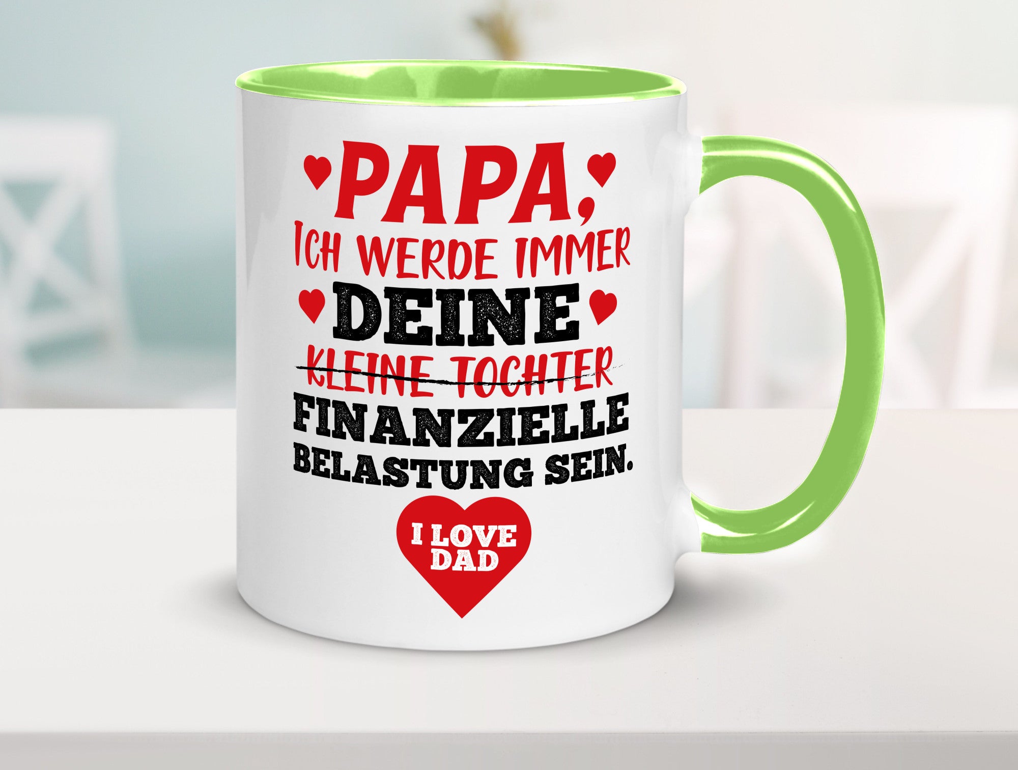 Finanzielle Belastung lustiger Spruch Geschenk Humor Geschenkidee Tasse