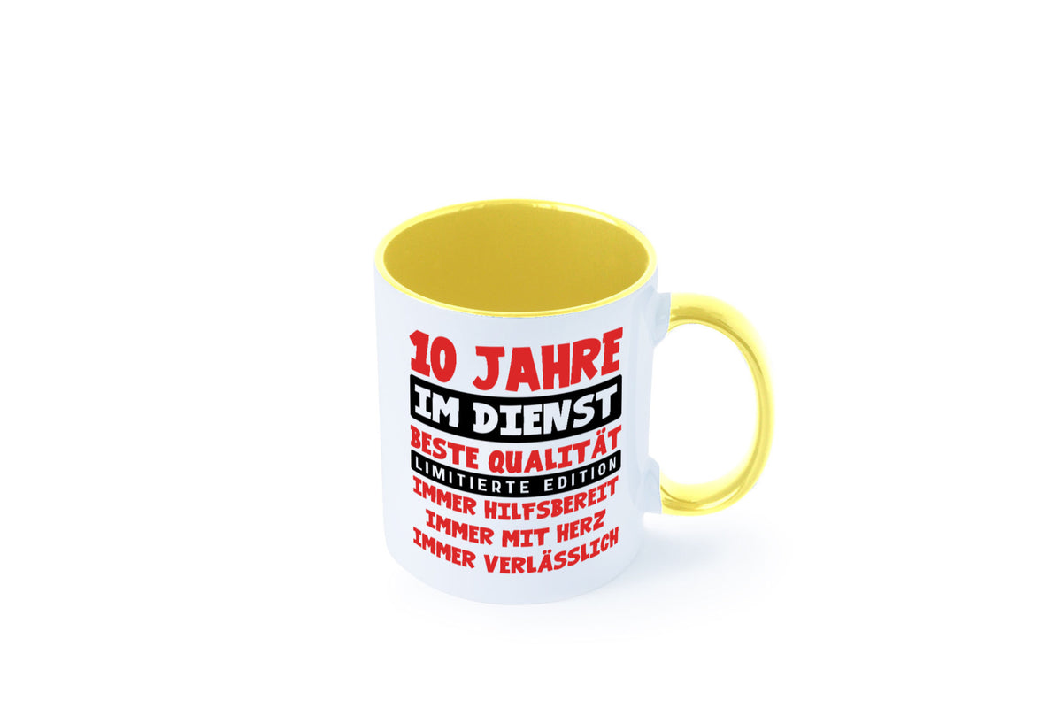 10 Jahre im Dienst | Jubiläum Arbeit v9 lustig Kollegen Büro Geschenk Tasse