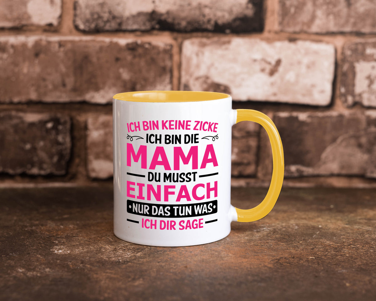 Keine Zicke, Mama | Schleifchen lustiger Spruch Geschenk Familie Geschenkidee Tasse