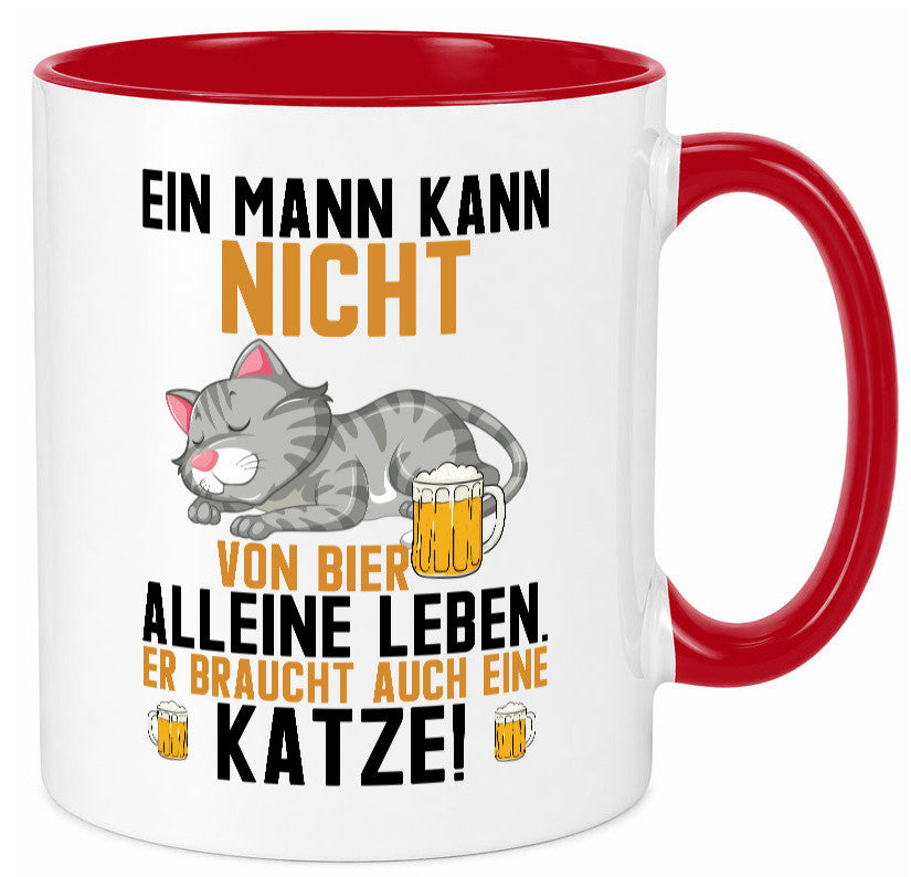 Von Bier leben | Mann braucht eine Katze Katzenliebhaber Geschenk Tierliebhaber