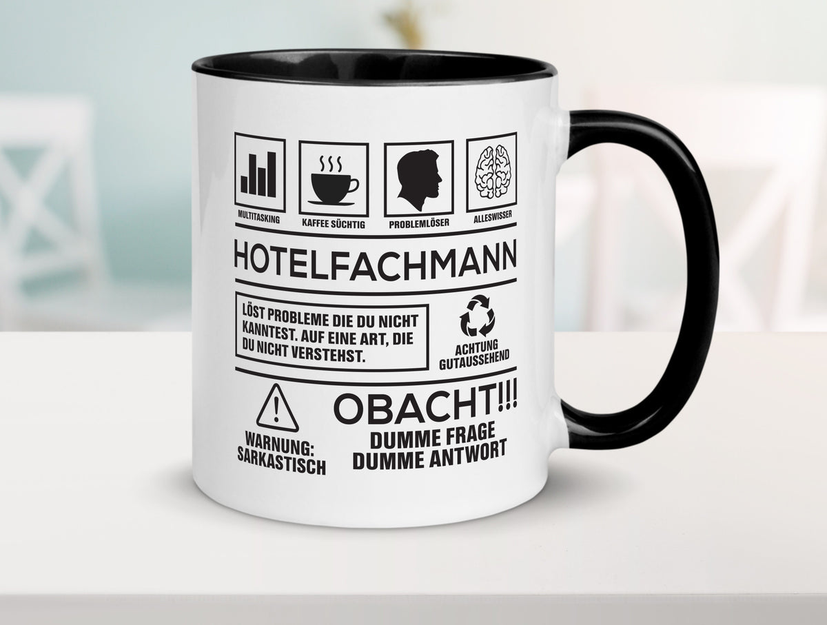 Achtung Probleme Hotelfachmann |Hotel lustiger Spruch Geschenk Humor Tasse