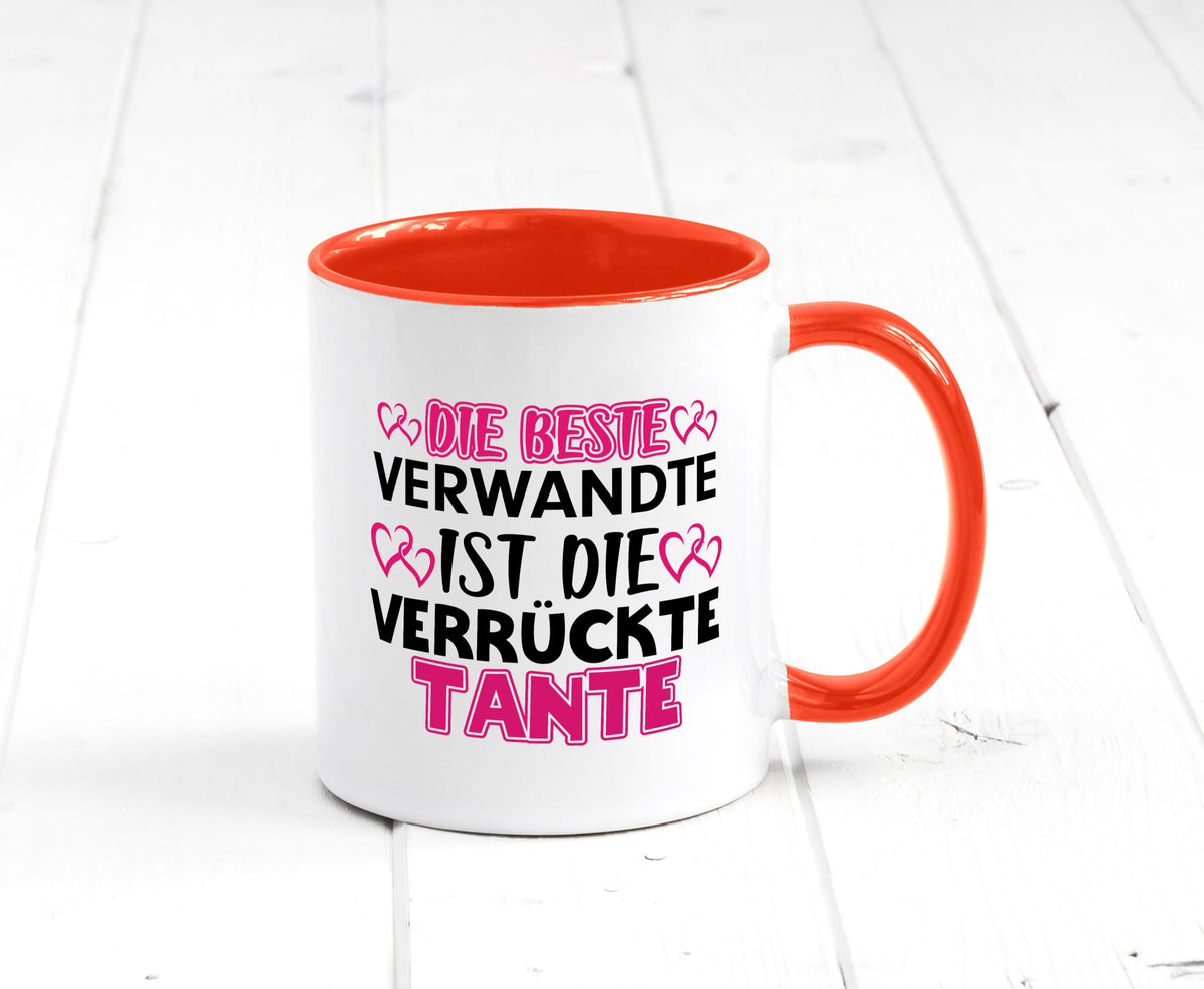 Verrückte Tante | Spruch Patentante Verwandtschaft lustiger Geschenk Humor Tasse