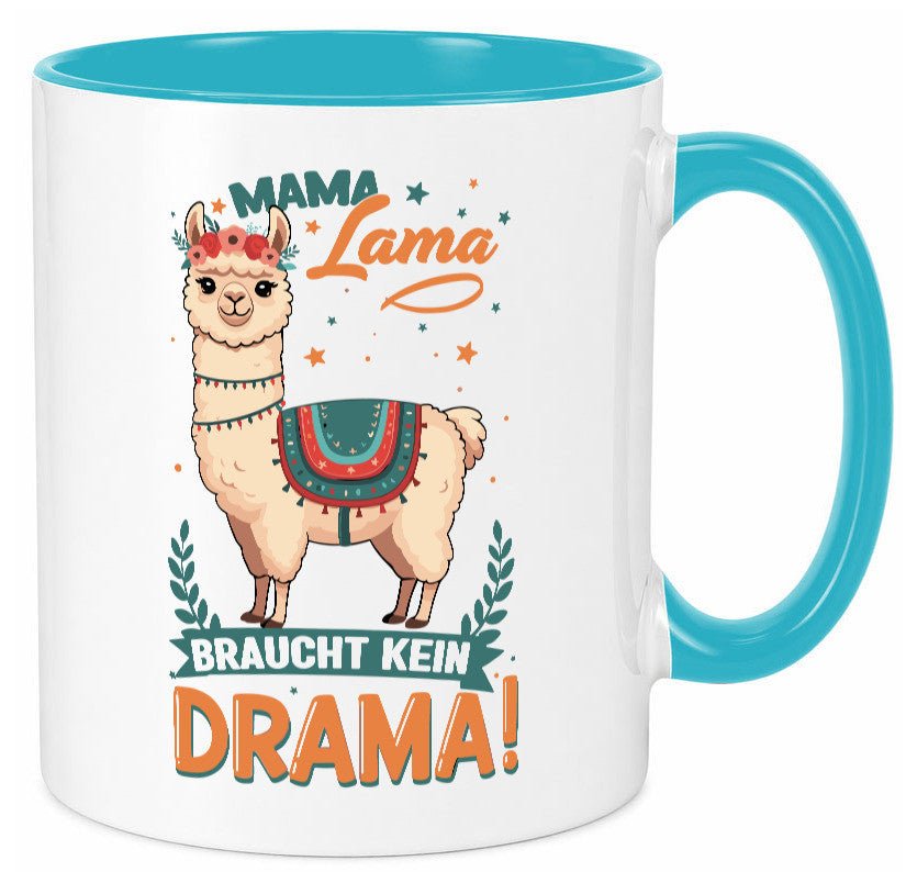 Mama Lama braucht kein Drama | Muttertag Humor Familie Geschenkidee Tasse