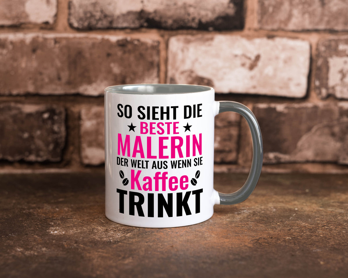 Kaffee trinkt: Malerin | Malerinnen lustiger Spruch Geschenk Humor Geschenkidee Tasse