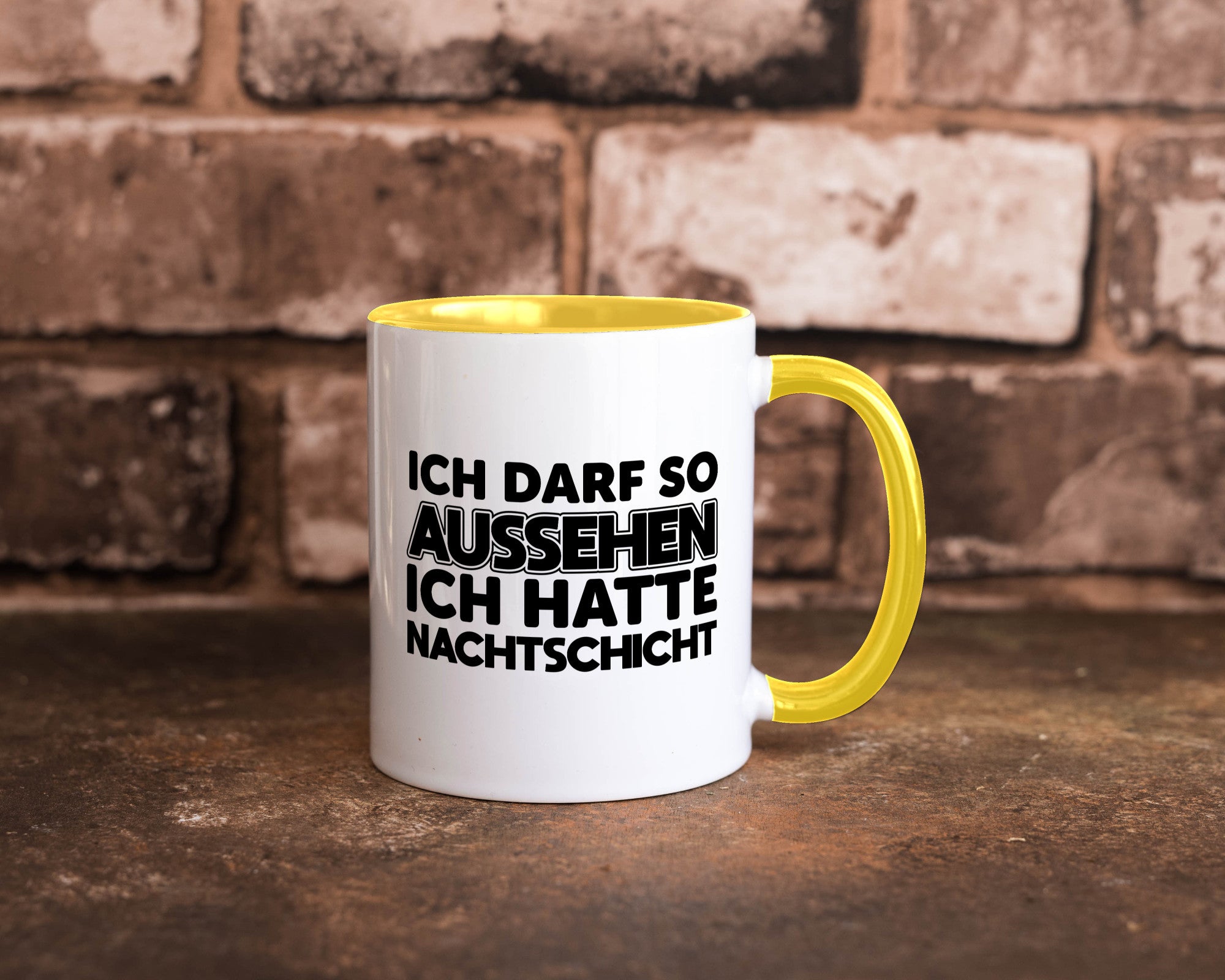 Ich darf so aussehen | Nachtschicht Arbeit lustig Kollegen Büro Geschenk Tasse