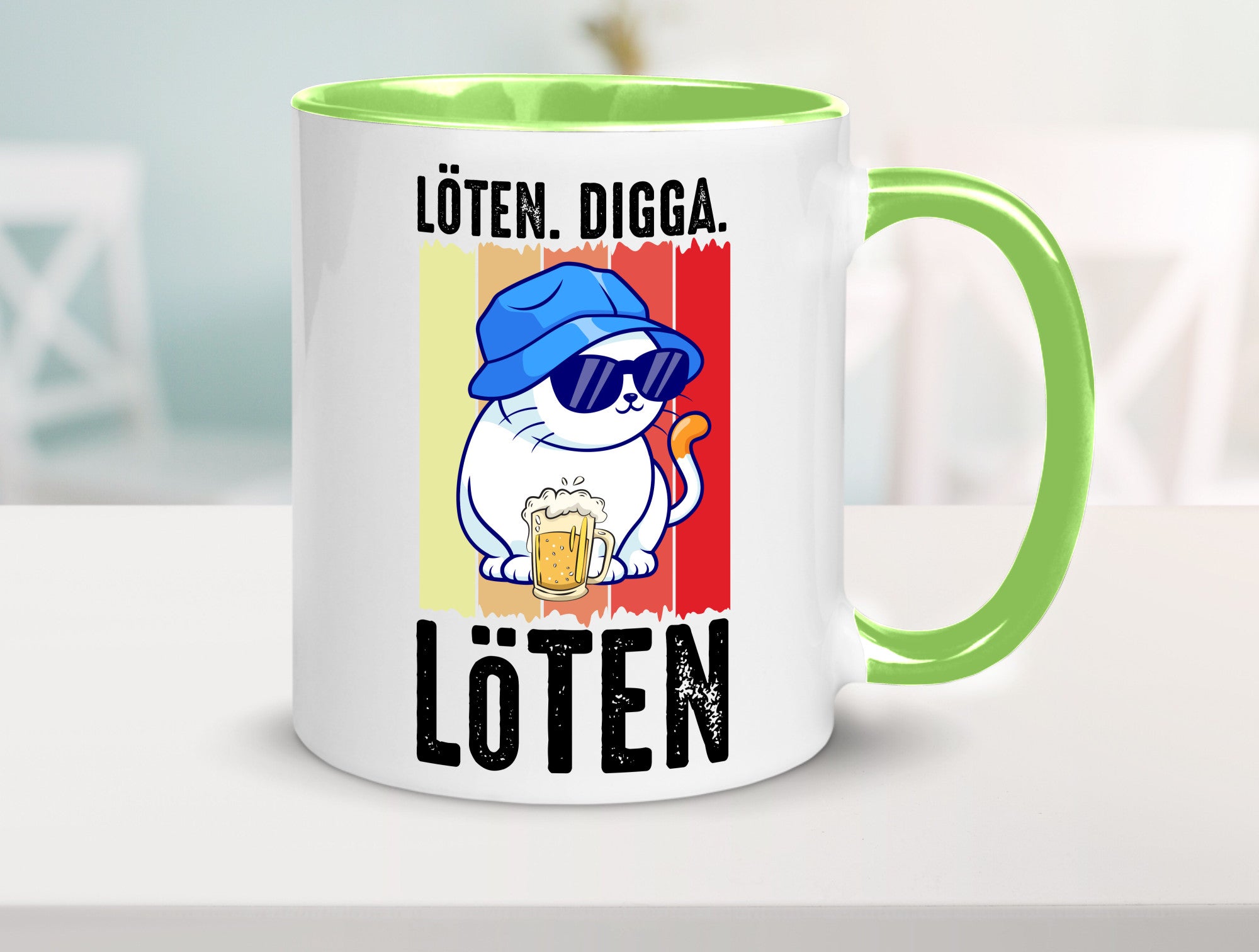 Löten Digga | Katze mit Bier Bierkatze Geschenk Tierliebhaber Humor lustiger