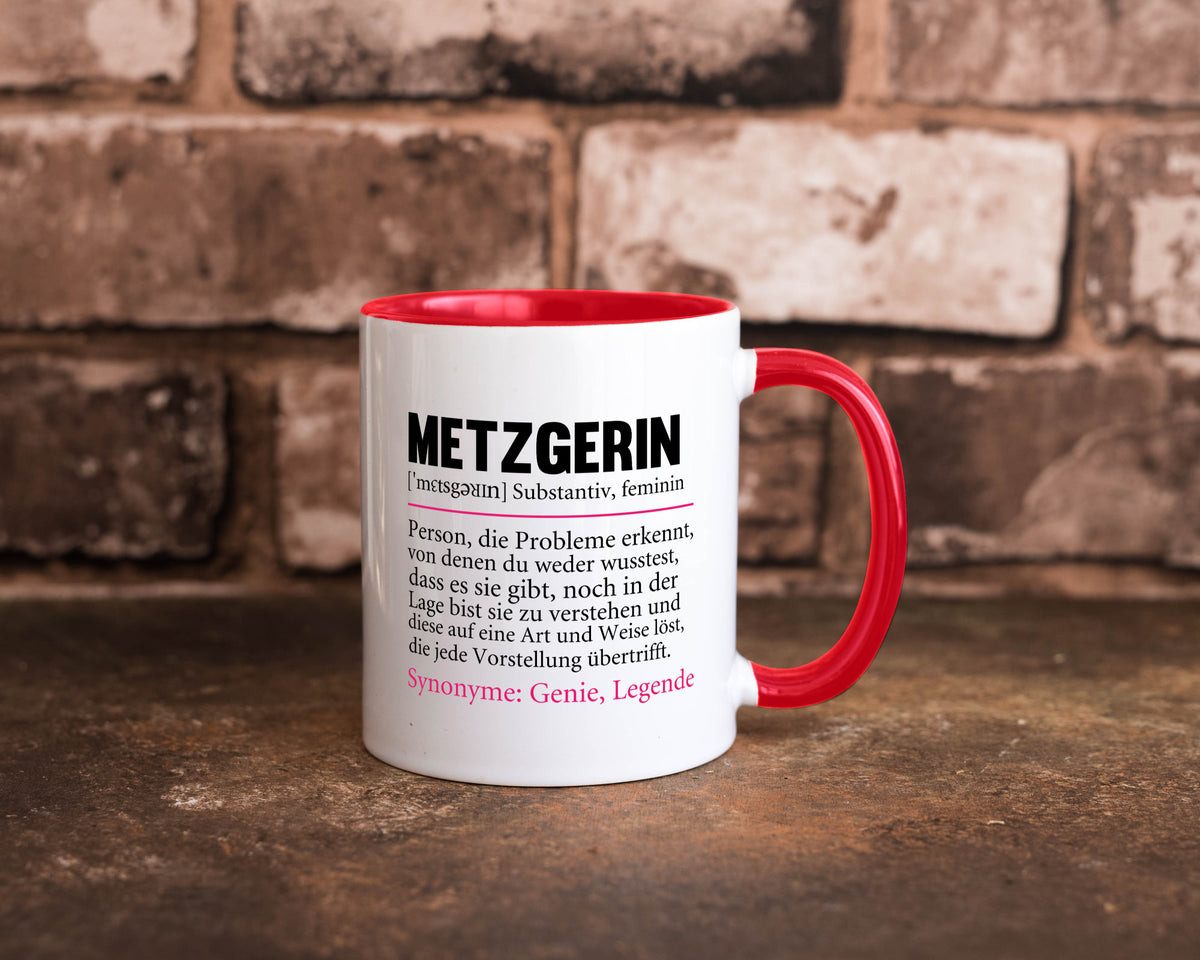 Metzgerin | lustig Fleischerin Humor v2 lustiger Spruch Geschenk Geschenkidee Tasse