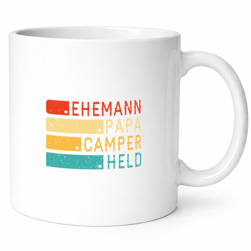 Ehemann | Papa Camper Held Camping Natur Humor Geschenkidee Tasse