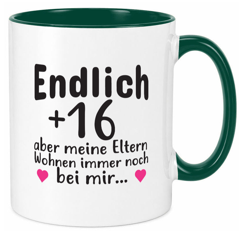 Endlich 16 | Geburtstag Tasse Spruch Mädchen Geschenkidee Humor