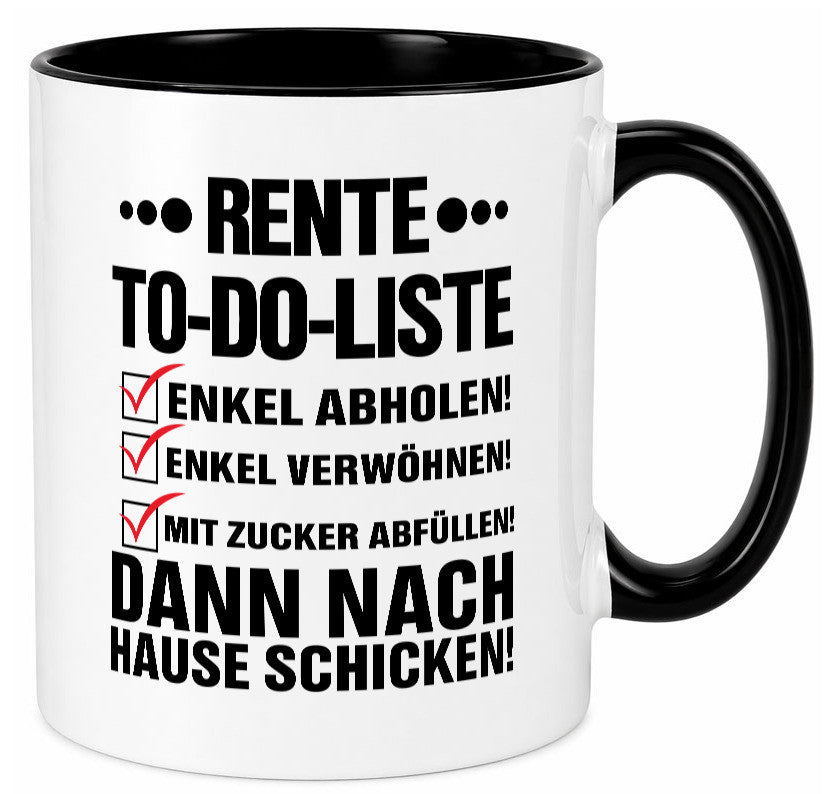 Rente To-Do-Liste | Rentner Tasse Enkel verwöhnen Geschenk Ruhestand Jubiläum