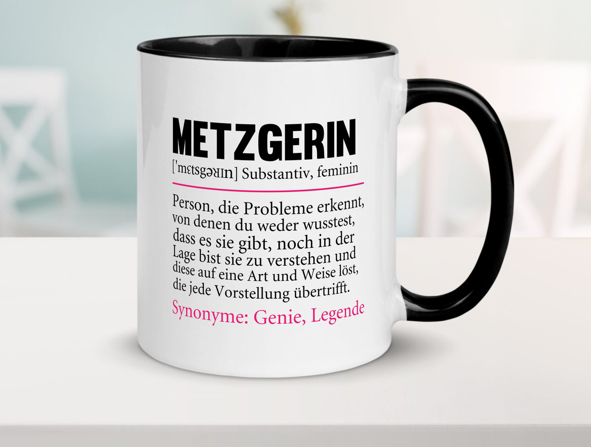Metzgerin | lustig Fleischerin Humor v2 lustiger Spruch Geschenk Geschenkidee Tasse