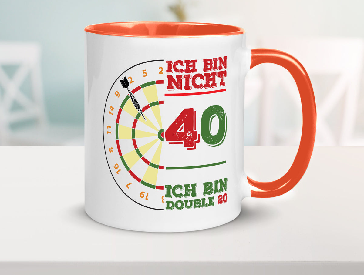 Ich bin nicht 40 double 80 | Dart spieler Geschenkidee Humor Tasse