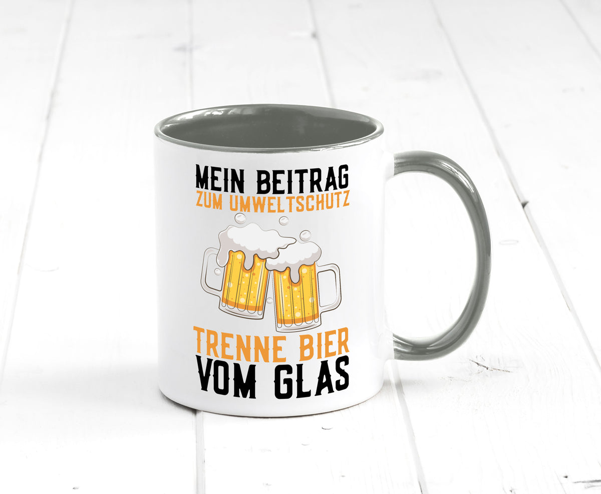 Beitrag zum Umweltschutz | Biertrinker Party Pils lustiger Spruch Geschenk Tasse