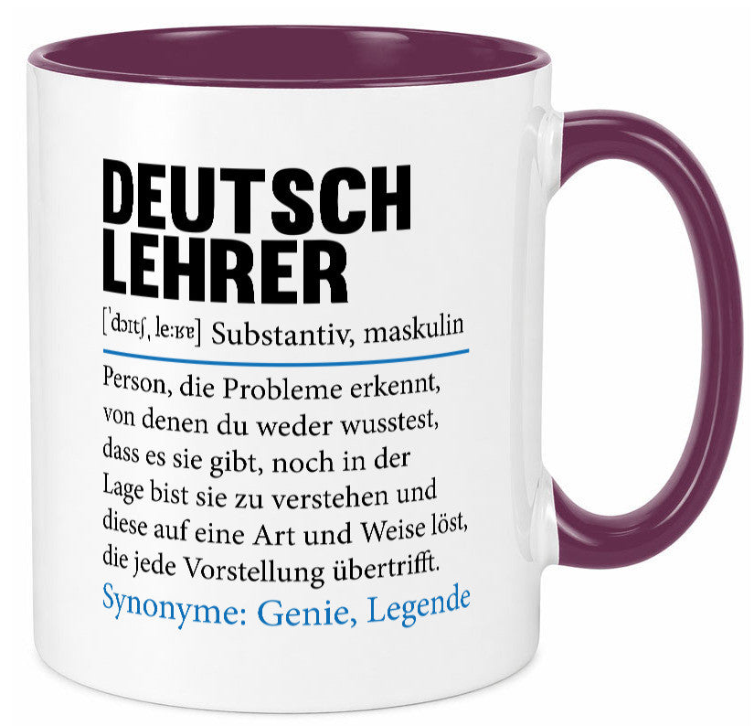 Deutschlehrer Spruch | Lehrer Schule Humor lustig Geschenkidee Geschenk Tasse