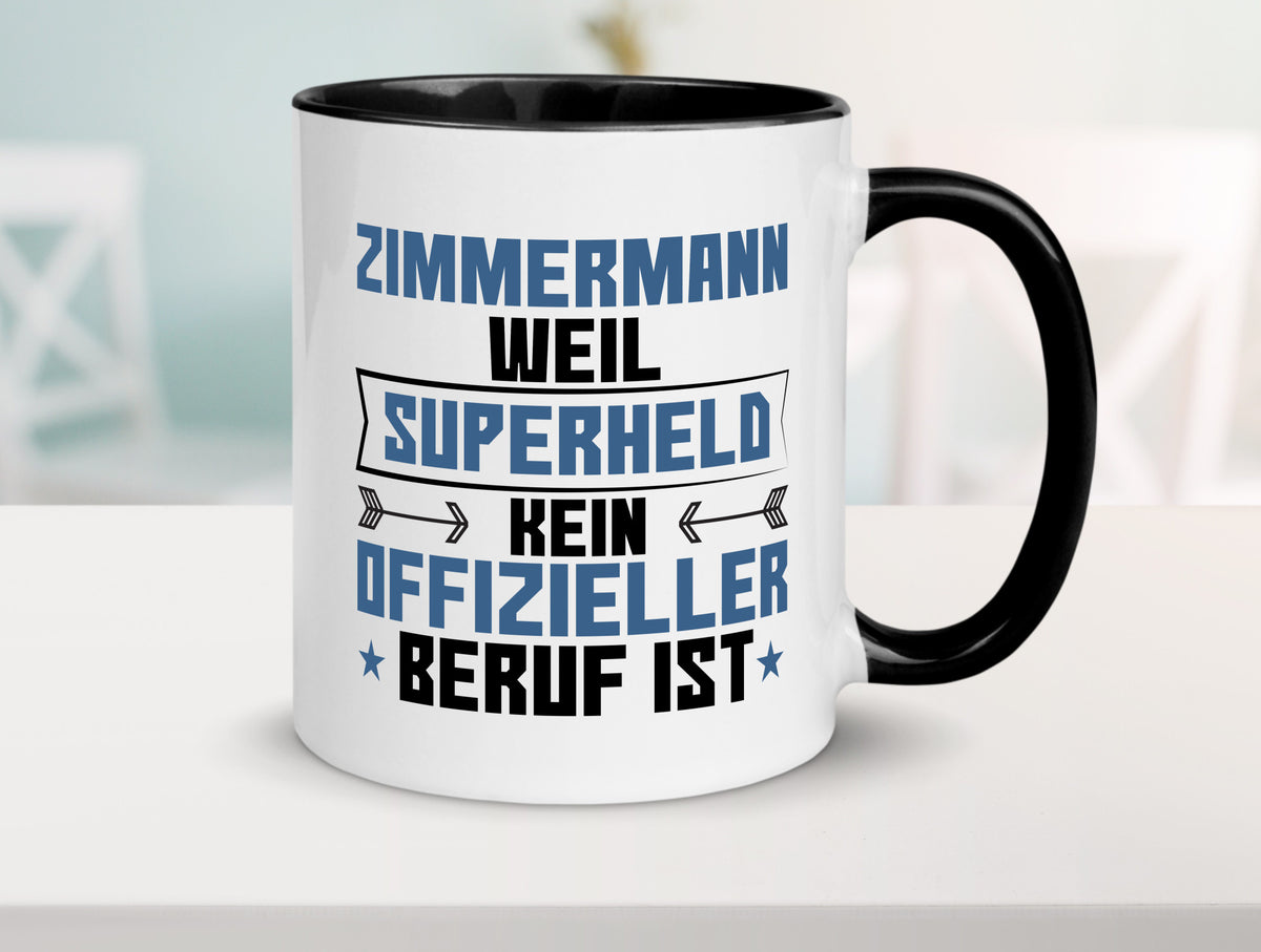 Superheld Zimmermann | Handwerker Holzbau Geschenk Humor Geschenkidee lustiger Tasse