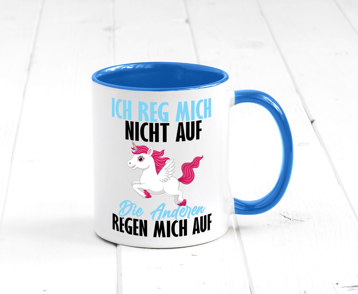 Ich reg mich nicht auf lustiger Spruch Geschenk Humor Geschenkidee Tasse