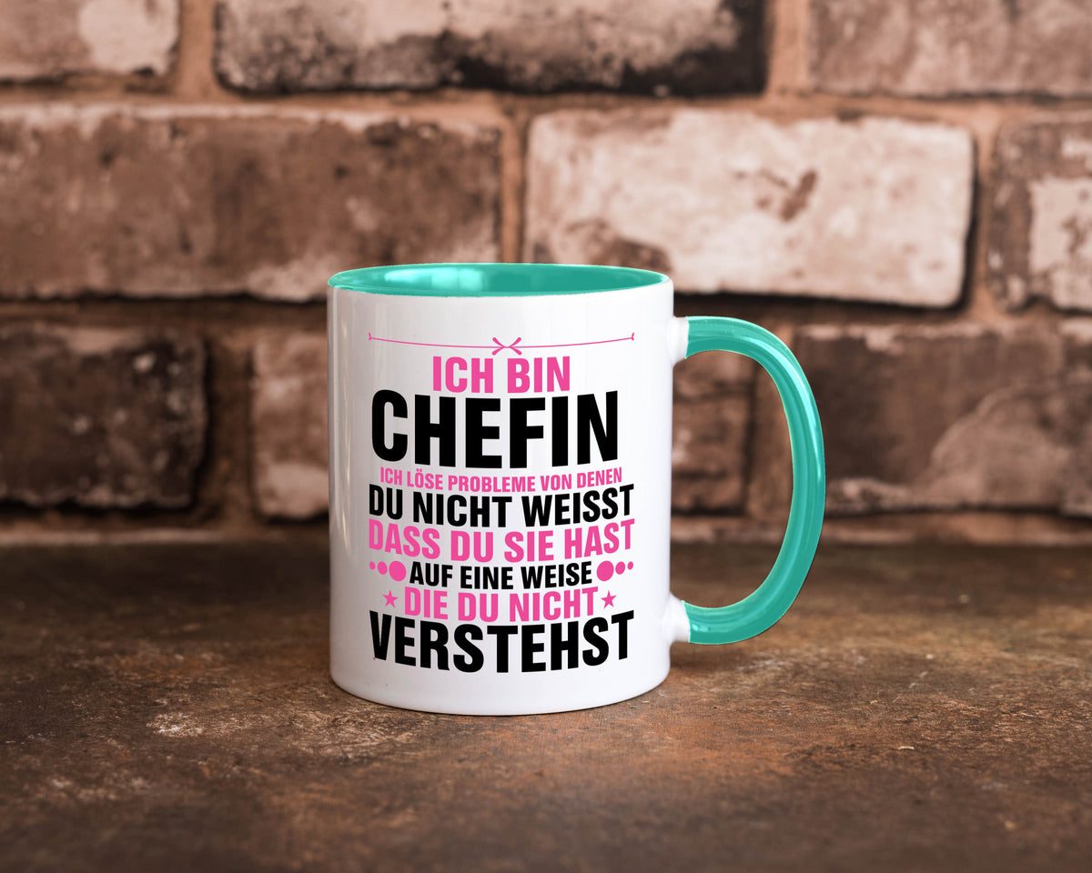 Löse Probleme: Chefin | Führungskraft Vorgesetzte lustiger Spruch Geschenk Tasse