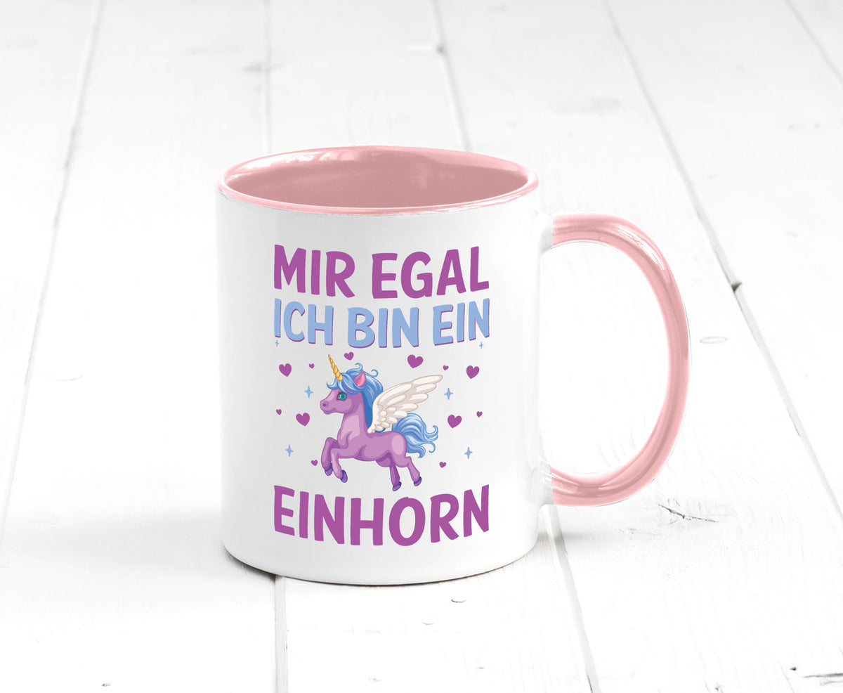 Mir egal, ich bin ein Einhorn| Herzen Geschenkidee Humor Tasse