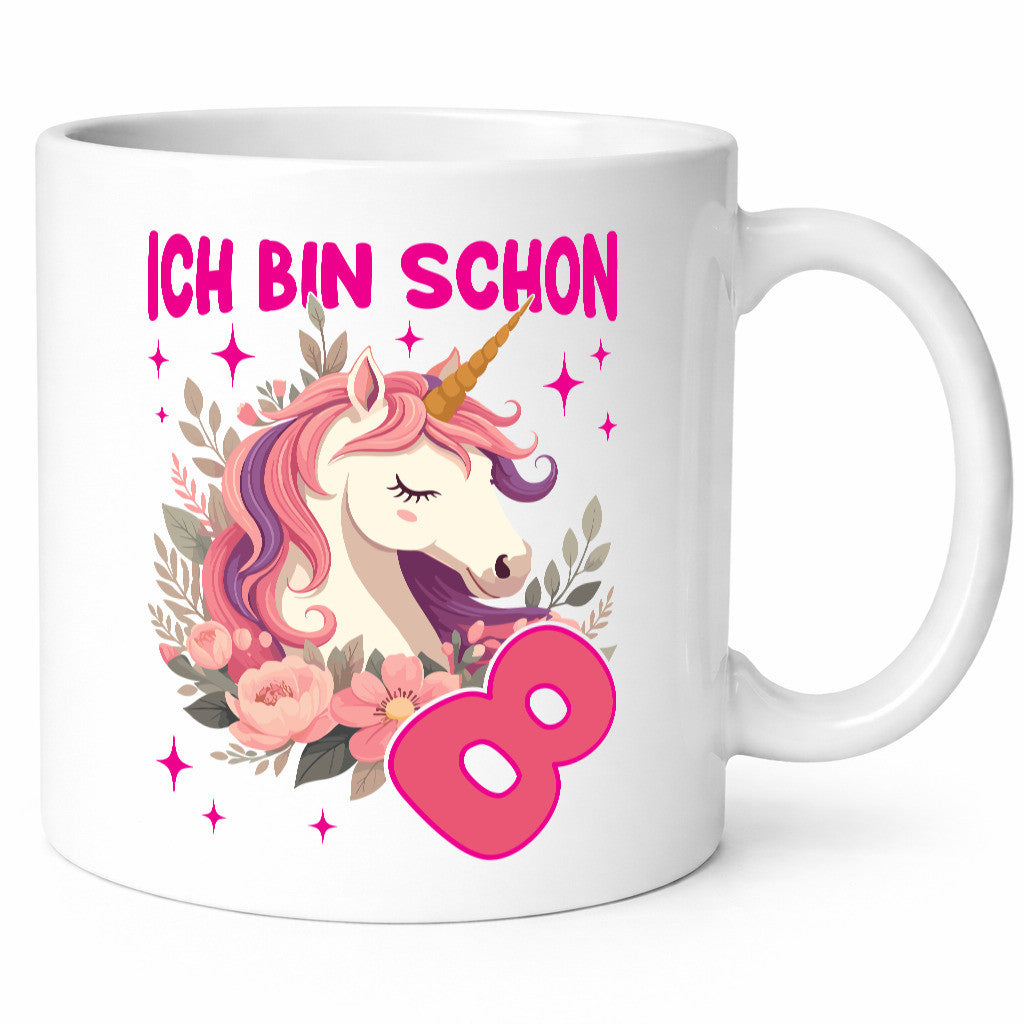 8. Geburtstag | 8 Jahre Einhorn Mädchen Humor Geschenkidee Tasse