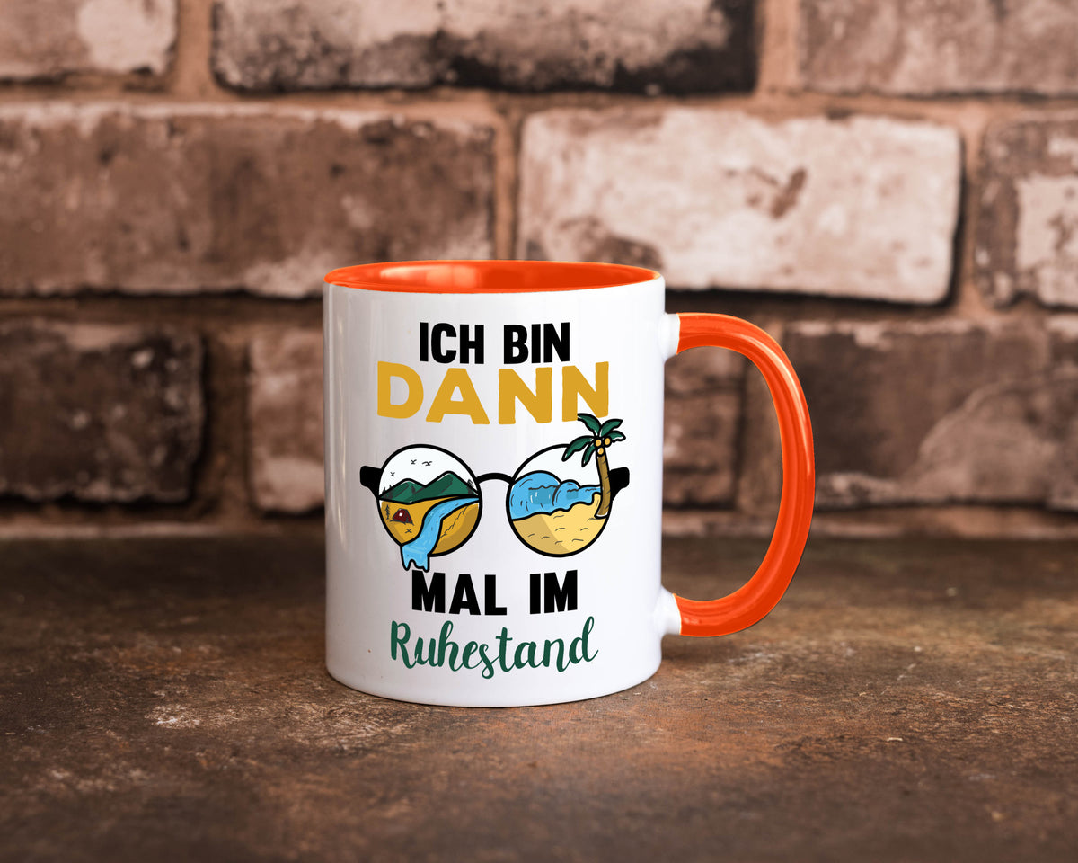 Bin dann mal im Ruhestand | Sonnenbrille Palme Meer lustig Jubiläum Geschenk Tasse