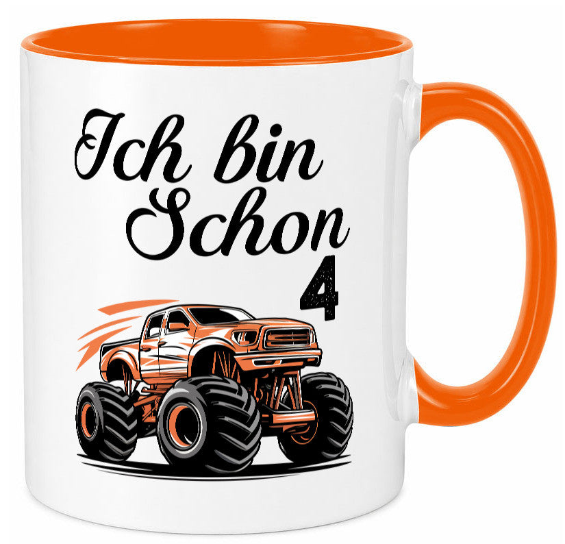 4. Geburtstag | Monster truck 4 Jahre Geschenkidee Humor Tasse