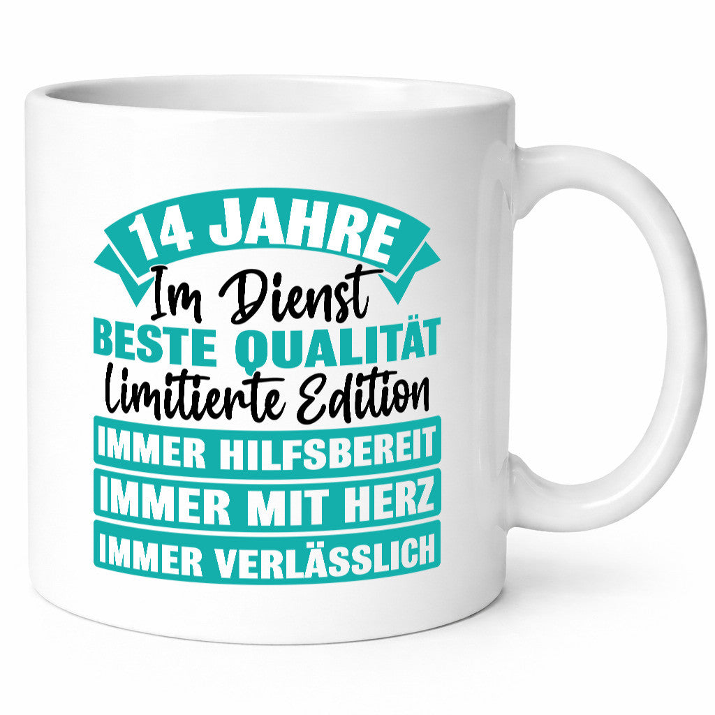 14 Jahre im Dienst | Jubiläum Arbeit Geschenkidee Kollegen Büro Humor Tasse