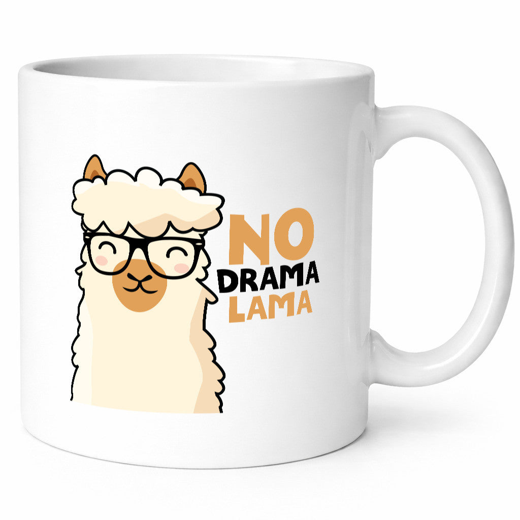 No Drama | Entspanntes Lama mit Brille Süßer Comic Humor Geschenkidee Tasse