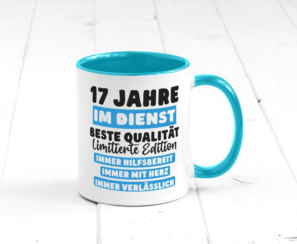 17 Jahre im Dienst | Jubiläum Arbeit v6 Humor Kollegen Büro Geschenkidee Tasse