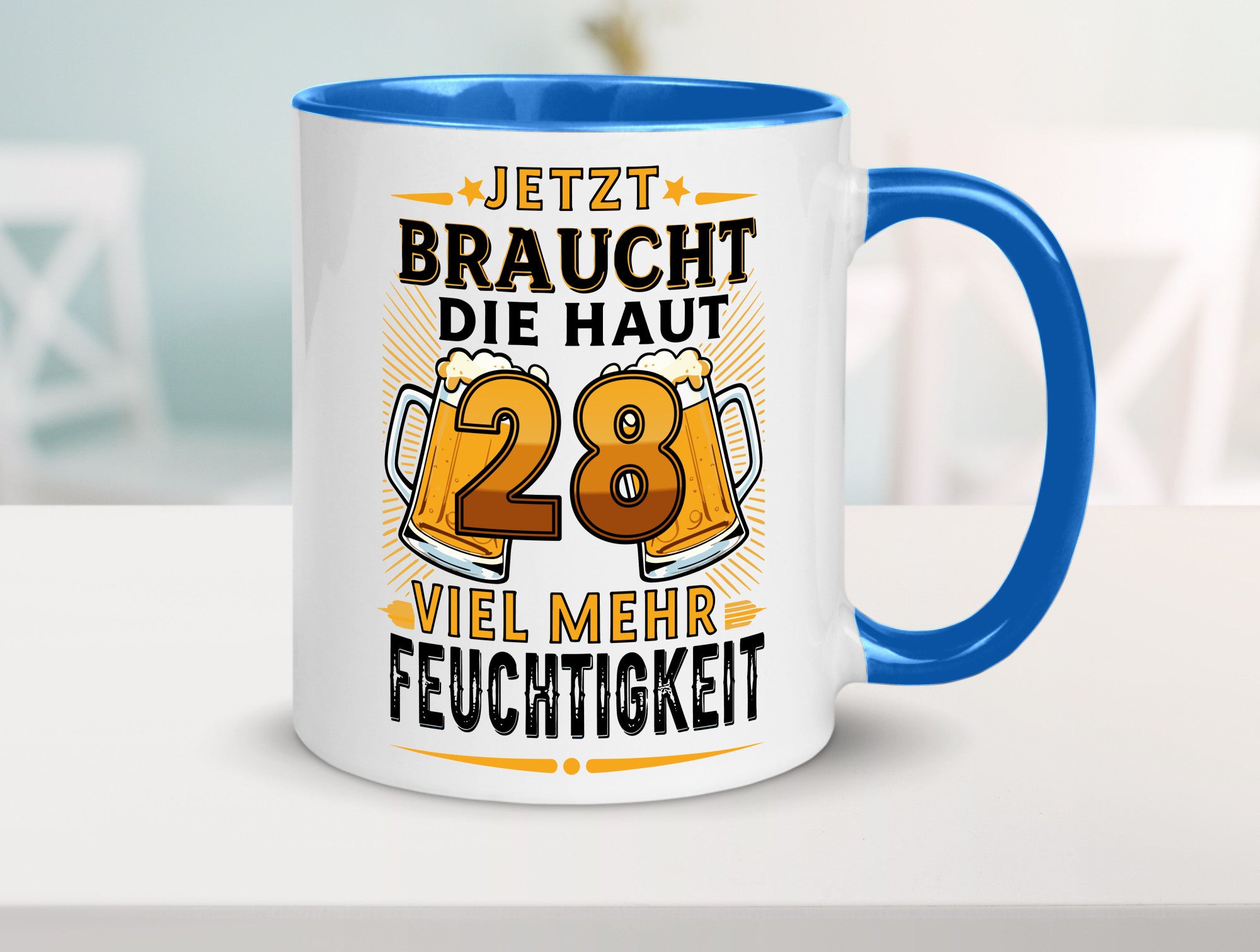 28 braucht die haut mehr Feuchtigkeit | 28. Geburtstag Humor Geschenkidee Tasse