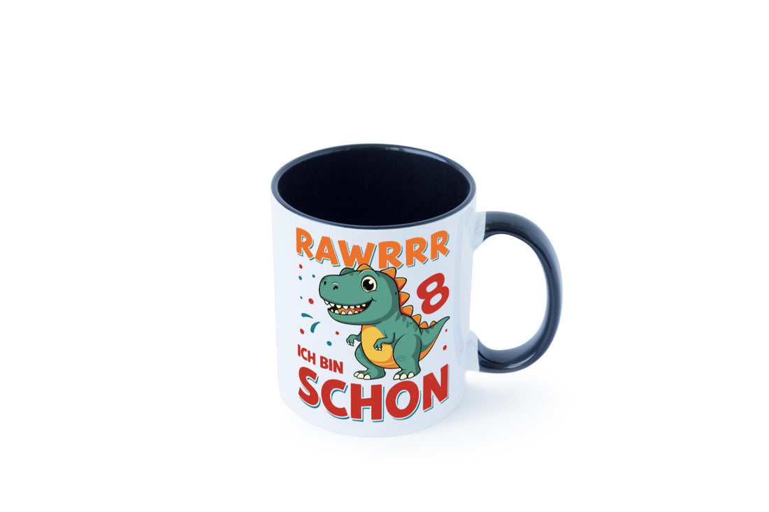 8. Geburtstag | 8 Jahre Raw ich bin schon T-Rex Geschenk Geschenkidee lustiger Tasse