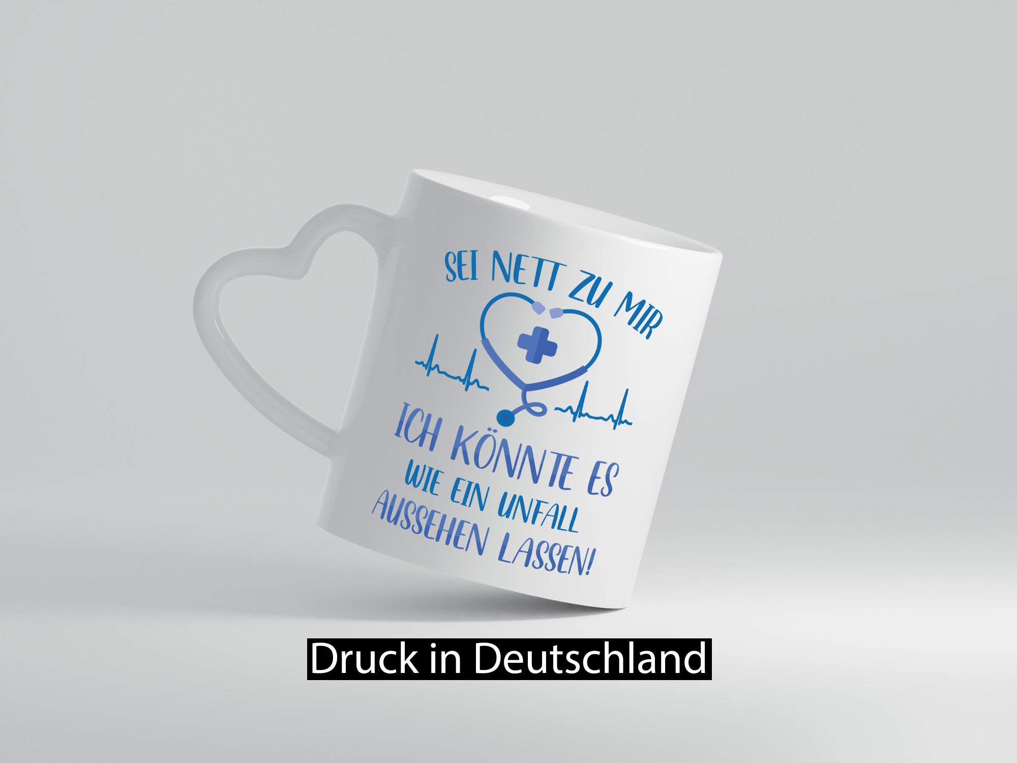 Sei nett, könnte wie ein Unfall aussehen | Herzschlag Geschenkidee Humor Tasse