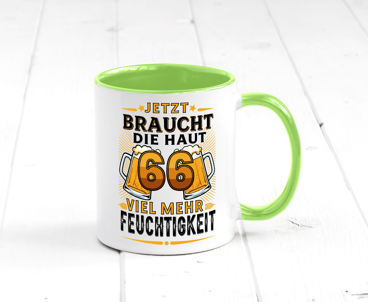 66 braucht die haut mehr Feuchtigkeit | 66. Geburtstag Humor Geschenkidee Tasse