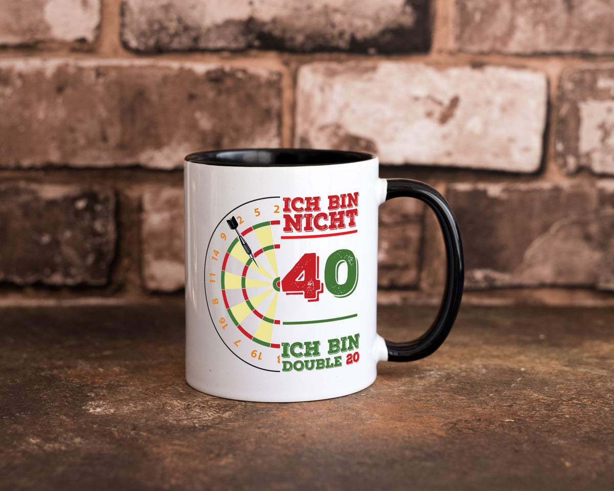 Ich bin nicht 40 double 80 | Dart spieler Geschenkidee Humor Tasse