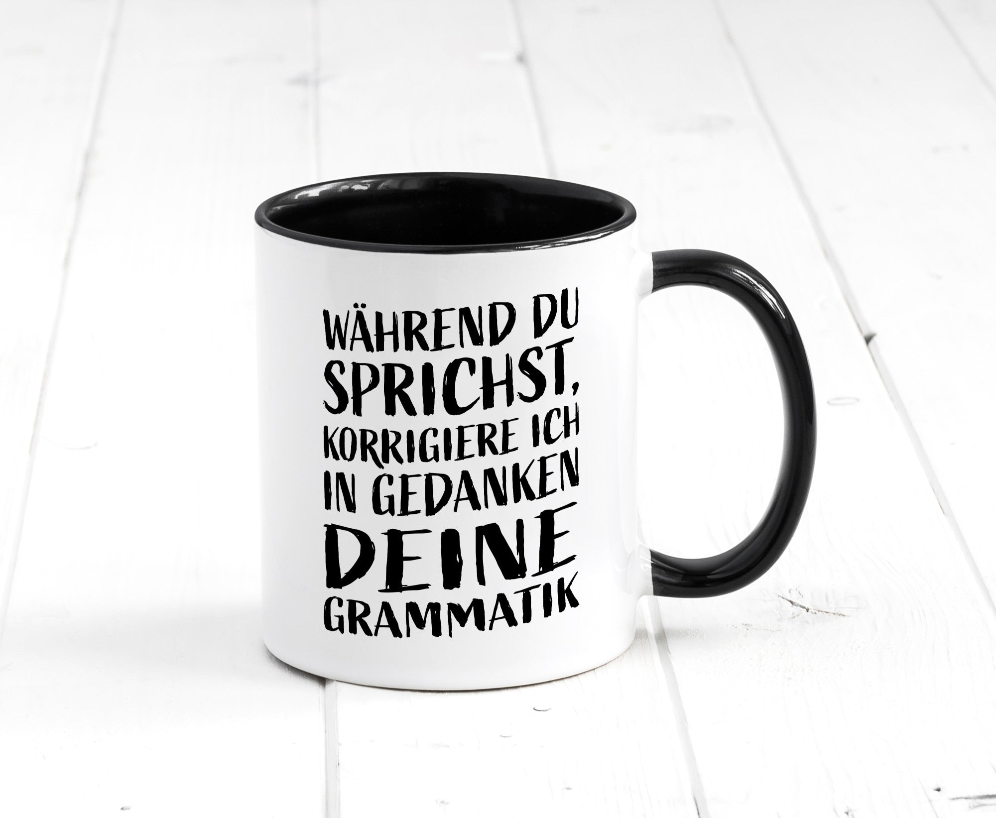 Während du sprichst, Grammatik korrigieren lustiger Spruch Geschenk Humor