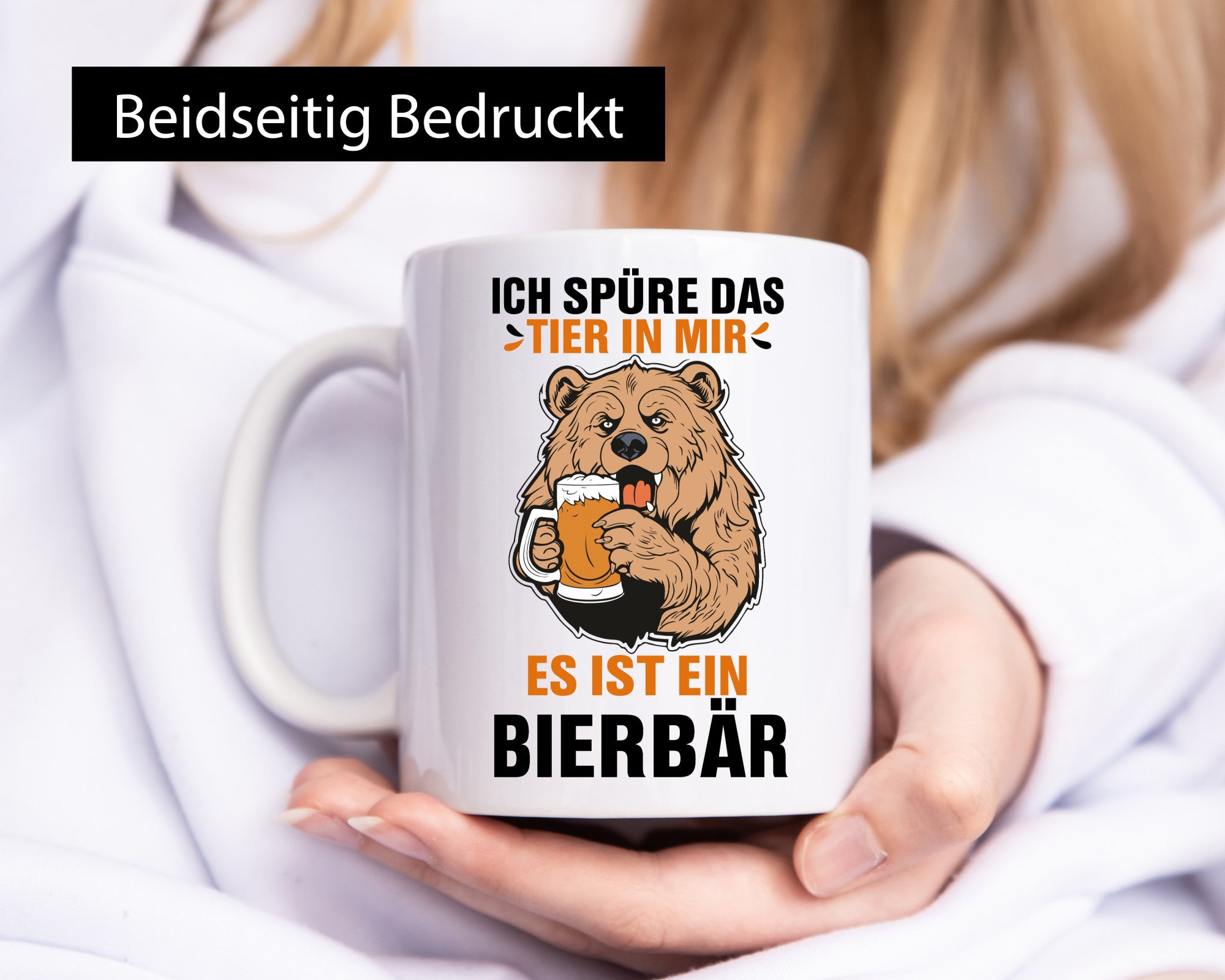 Ich spür das Tier | Bierbär Bierliebhaber Humor Tierliebhaber Geschenkidee Tasse