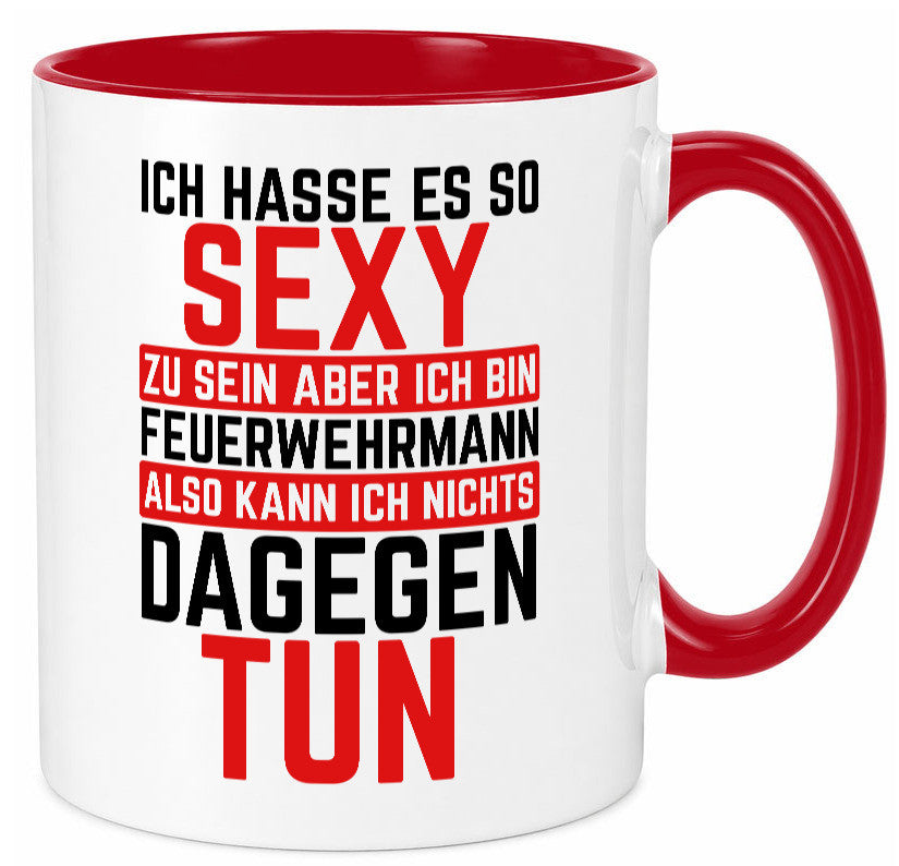 Sexy Feuerwehrmann | Helden Flammen Brandeinsatz lustig Humor Geschenkidee Tasse