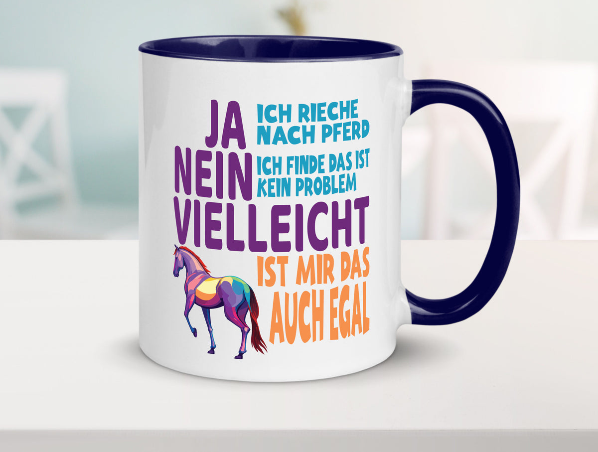 Ja ich Rieche nach Pferd | Reiten Pferdestall lustiger Spruch Geschenk Humor Tasse