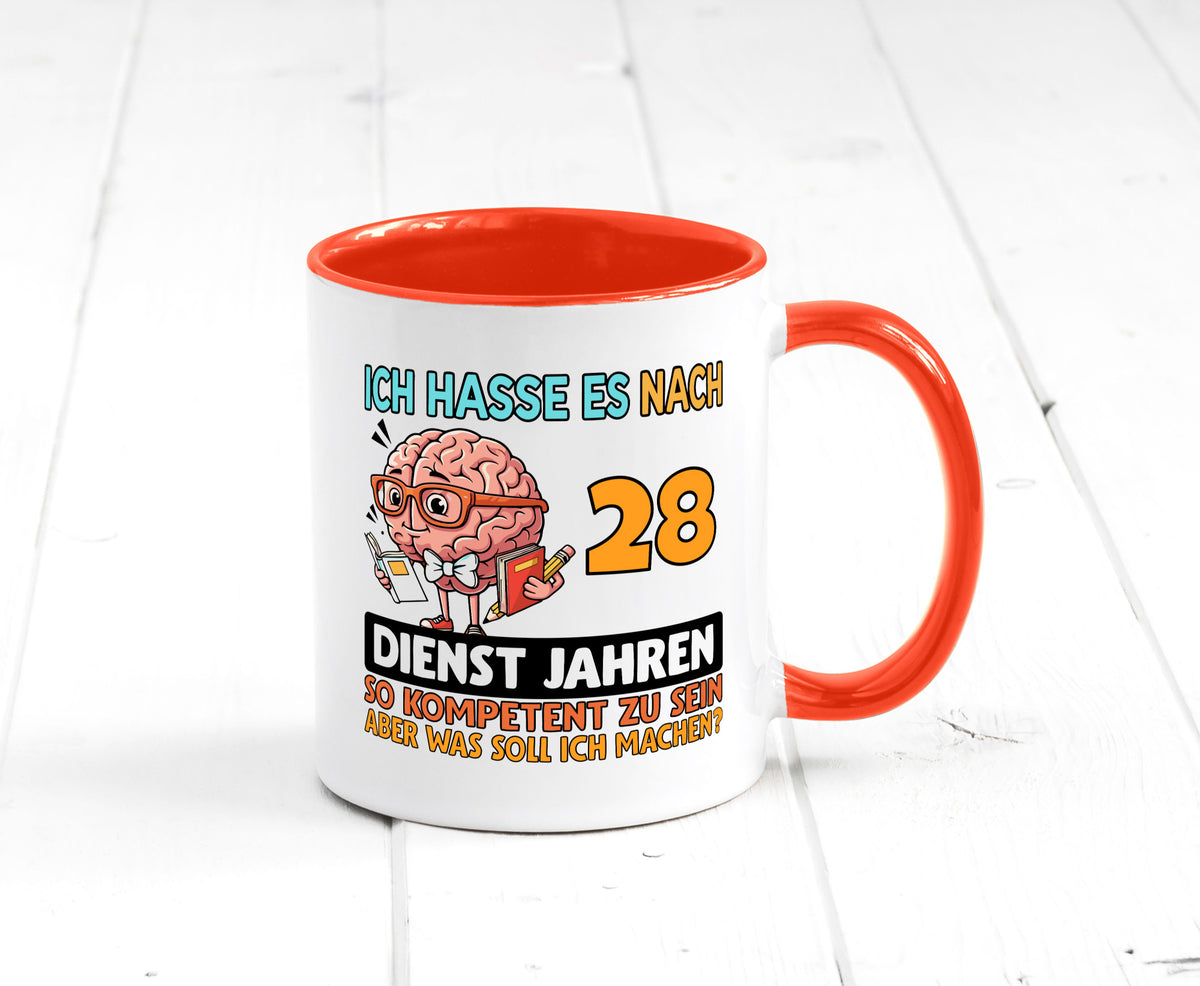 28 Dienstjahre | Arbeit Kompetent Geschenkidee Kollegen Büro Humor Tasse