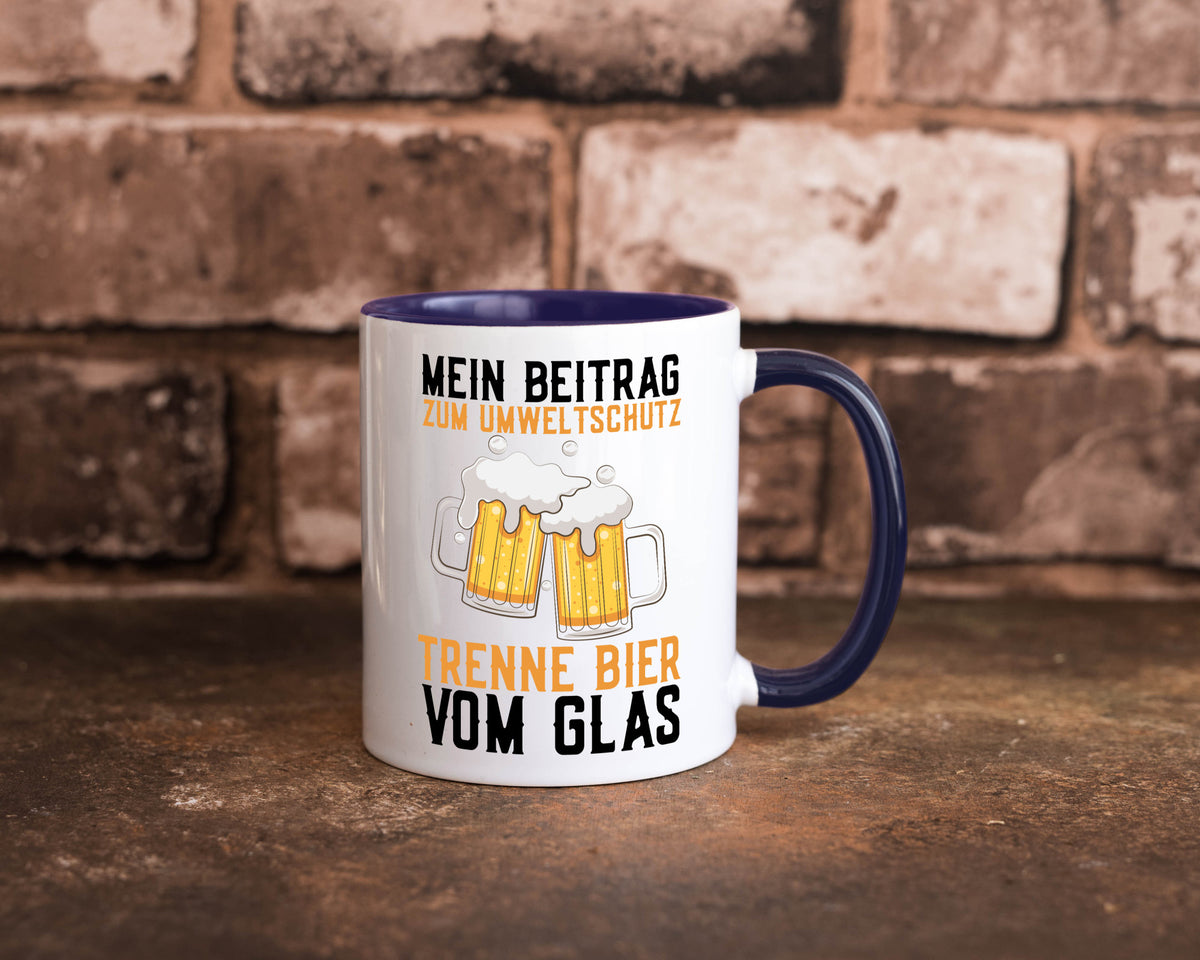 Beitrag zum Umweltschutz | Biertrinker Party Pils lustiger Spruch Geschenk Tasse