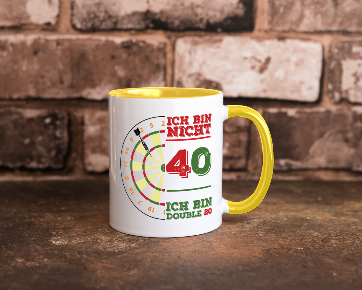 Ich bin nicht 40 double 80 | Dart spieler Geschenkidee Humor Tasse