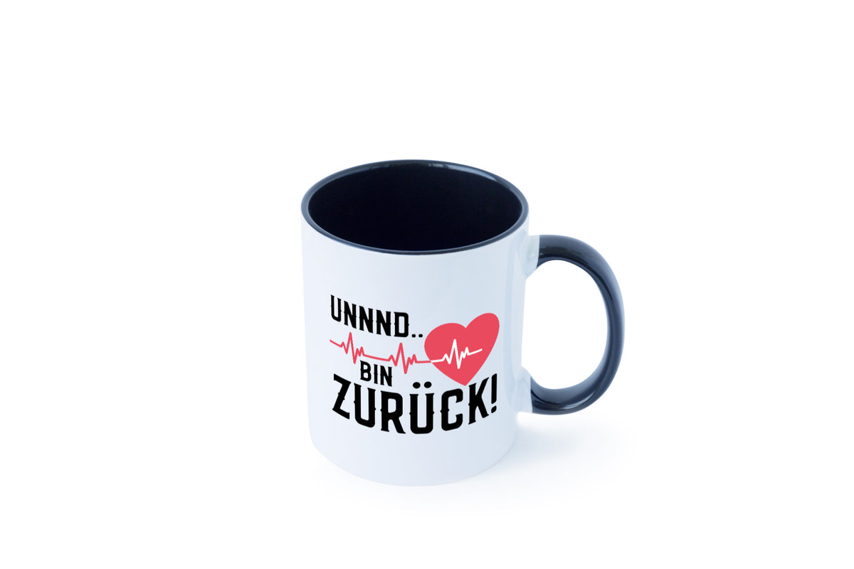 Bin zurück | Herzschlag Reanimation Puls Arzt Klinik Geschenk Humor Tasse
