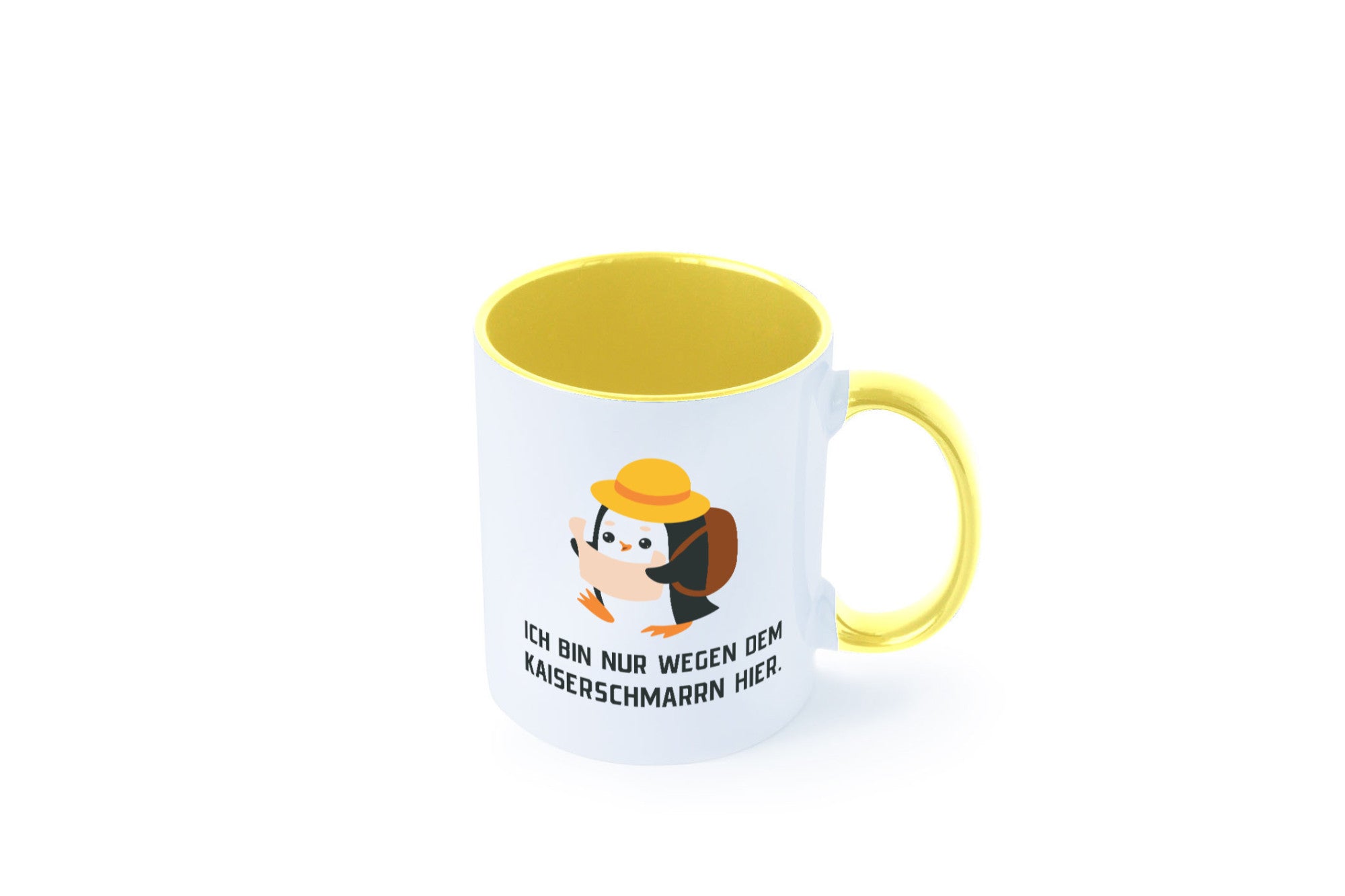Ich bin nur wegen dem Kaiserschmarrn hier | Pinguin Geschenkidee Humor Tasse